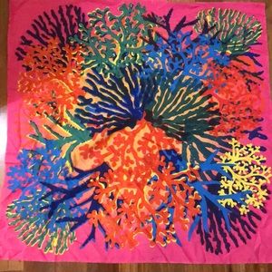 Scarf (Coral print and pink)